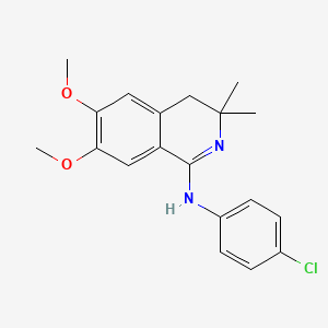 4-chloro-N-[(1Z)-6,7-dimethoxy-3,3-dimethyl-3,4-dihydroisoquinolin-1(2H)-ylidene]aniline