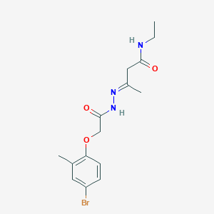 molecular formula C15H20BrN3O3 B11101059 (3E)-3-{2-[(4-bromo-2-methylphenoxy)acetyl]hydrazinylidene}-N-ethylbutanamide 