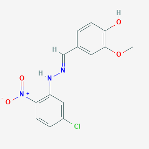 molecular formula C14H12ClN3O4 B11101063 4-{(E)-[2-(5-chloro-2-nitrophenyl)hydrazinylidene]methyl}-2-methoxyphenol 