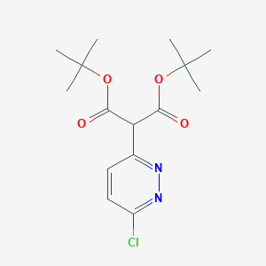 molecular formula C15H21ClN2O4 B11101073 Di-tert-butyl (6-chloropyridazin-3-yl)propanedioate 