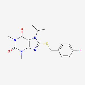 8-(4-Fluoro-benzylsulfanyl)-7-isopropyl-1,3-dimethyl-3,7(1H)-dihydro-purine-2,6-dione