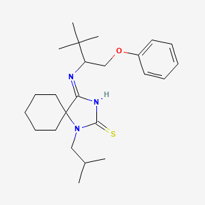 molecular formula C24H37N3OS B11101144 (4Z)-4-[(3,3-dimethyl-1-phenoxybutan-2-yl)imino]-1-(2-methylpropyl)-1,3-diazaspiro[4.5]decane-2-thione 