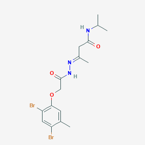 (3E)-3-{[(2,4-dibromo-5-methylphenoxy)acetyl]hydrazono}-N-isopropylbutanamide