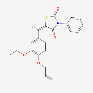 molecular formula C21H19NO4S B11101169 (5E)-5-[3-ethoxy-4-(prop-2-en-1-yloxy)benzylidene]-3-phenyl-1,3-thiazolidine-2,4-dione 