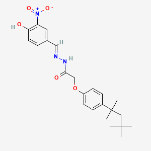 N'-[(E)-(4-hydroxy-3-nitrophenyl)methylidene]-2-[4-(2,4,4-trimethylpentan-2-yl)phenoxy]acetohydrazide