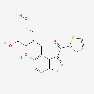 (4-{[Bis(2-hydroxyethyl)amino]methyl}-5-hydroxy-1-benzofuran-3-yl)(thiophen-2-yl)methanone