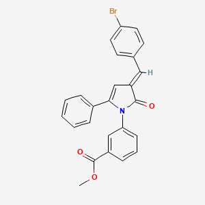 molecular formula C25H18BrNO3 B11101212 methyl 3-[(3E)-3-(4-bromobenzylidene)-2-oxo-5-phenyl-2,3-dihydro-1H-pyrrol-1-yl]benzoate 