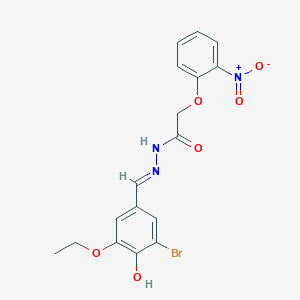 N'-[(E)-(3-bromo-5-ethoxy-4-hydroxyphenyl)methylidene]-2-(2-nitrophenoxy)acetohydrazide