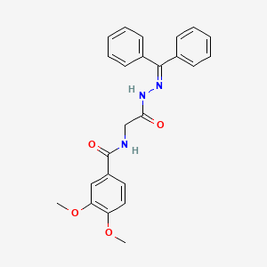 N-{2-[2-(diphenylmethylidene)hydrazinyl]-2-oxoethyl}-3,4-dimethoxybenzamide (non-preferred name)