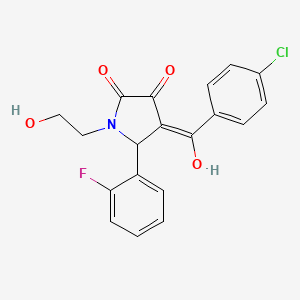 (4E)-4-[(4-chlorophenyl)(hydroxy)methylidene]-5-(2-fluorophenyl)-1-(2-hydroxyethyl)pyrrolidine-2,3-dione