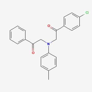 molecular formula C23H20ClNO2 B11101333 1-(4-Chlorophenyl)-2-[(4-methylphenyl)(2-oxo-2-phenylethyl)amino]ethan-1-one 