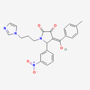 3-hydroxy-1-[3-(1H-imidazol-1-yl)propyl]-4-[(4-methylphenyl)carbonyl]-5-(3-nitrophenyl)-1,5-dihydro-2H-pyrrol-2-one