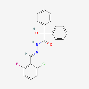 molecular formula C21H16ClFN2O2 B11101341 N'-[(E)-(2-chloro-6-fluorophenyl)methylidene]-2-hydroxy-2,2-diphenylacetohydrazide 