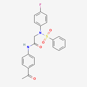 N-(4-Acetylphenyl)-2-[N-(4-fluorophenyl)benzenesulfonamido]acetamide