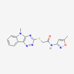 N-(5-Methyl-1,2-oxazol-3-YL)-2-({5-methyl-[1,2,4]triazino[5,6-B]indol-3-YL}sulfanyl)acetamide