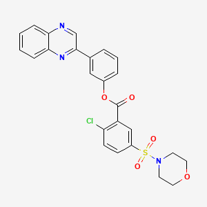 3-(Quinoxalin-2-yl)phenyl 2-chloro-5-(morpholin-4-ylsulfonyl)benzoate