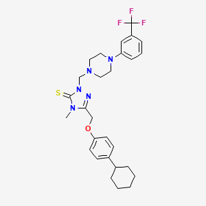 5-[(4-cyclohexylphenoxy)methyl]-4-methyl-2-({4-[3-(trifluoromethyl)phenyl]piperazin-1-yl}methyl)-2,4-dihydro-3H-1,2,4-triazole-3-thione