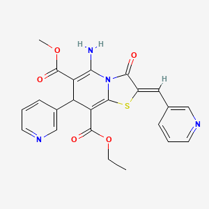 8-O-ethyl 6-O-methyl (2Z)-5-amino-3-oxo-7-pyridin-3-yl-2-(pyridin-3-ylmethylidene)-7H-[1,3]thiazolo[3,2-a]pyridine-6,8-dicarboxylate