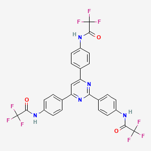 molecular formula C28H16F9N5O3 B11101425 N,N',N''-(pyrimidine-2,4,6-triyltribenzene-4,1-diyl)tris(2,2,2-trifluoroacetamide) 