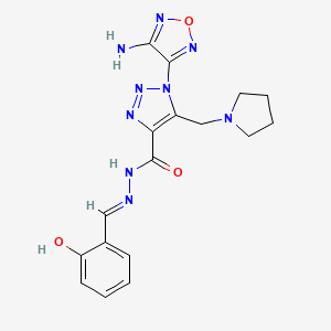 1-(4-amino-1,2,5-oxadiazol-3-yl)-N'-[(E)-(2-hydroxyphenyl)methylidene]-5-(pyrrolidin-1-ylmethyl)-1H-1,2,3-triazole-4-carbohydrazide