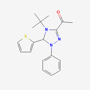 1-[4-tert-butyl-1-phenyl-5-(thiophen-2-yl)-4,5-dihydro-1H-1,2,4-triazol-3-yl]ethanone