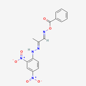 [({(1E,2E)-2-[2-(2,4-dinitrophenyl)hydrazinylidene]propylidene}amino)oxy](phenyl)methanone