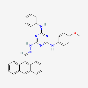 6-[(2E)-2-(anthracen-9-ylmethylidene)hydrazinyl]-N-(4-methoxyphenyl)-N'-phenyl-1,3,5-triazine-2,4-diamine