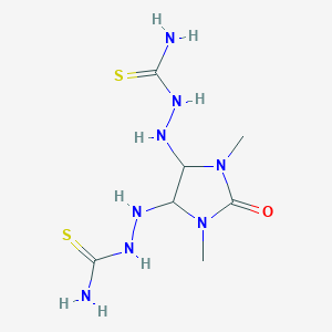 molecular formula C7H16N8OS2 B11101470 1,3-Dimethyl-4,5-bis(thiosemicarbazido)imidazolidine-2-one 