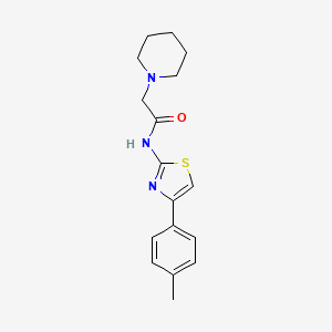 molecular formula C17H21N3OS B11101487 N-[4-(4-methylphenyl)-1,3-thiazol-2-yl]-2-(piperidin-1-yl)acetamide 