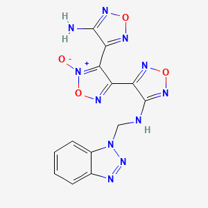 4-[4-(4-amino-1,2,5-oxadiazol-3-yl)-5-oxido-1,2,5-oxadiazol-3-yl]-N-(1H-benzotriazol-1-ylmethyl)-1,2,5-oxadiazol-3-amine