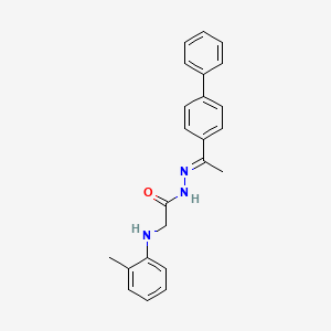 N'-[(1E)-1-(biphenyl-4-yl)ethylidene]-2-[(2-methylphenyl)amino]acetohydrazide (non-preferred name)