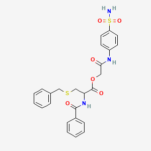 2-oxo-2-[(4-sulfamoylphenyl)amino]ethyl S-benzyl-N-(phenylcarbonyl)cysteinate