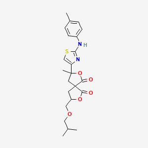 3-Methyl-3-{2-[(4-methylphenyl)amino]-1,3-thiazol-4-yl}-8-[(2-methylpropoxy)methyl]-2,7-dioxaspiro[4.4]nonane-1,6-dione