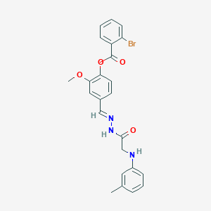 2-Methoxy-4-({(E)-2-[2-(3-toluidino)acetyl]hydrazono}methyl)phenyl 2-bromobenzoate