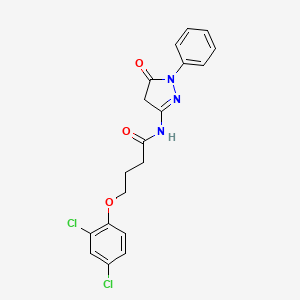 molecular formula C19H17Cl2N3O3 B11101564 4-(2,4-dichlorophenoxy)-N-(5-oxo-1-phenyl-4,5-dihydro-1H-pyrazol-3-yl)butanamide 