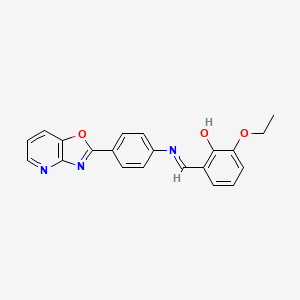 molecular formula C21H17N3O3 B11101574 2-ethoxy-6-[(E)-{[4-([1,3]oxazolo[4,5-b]pyridin-2-yl)phenyl]imino}methyl]phenol 