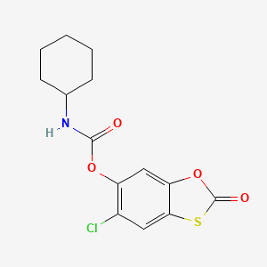 5-Chloro-2-oxo-1,3-benzoxathiol-6-yl cyclohexylcarbamate