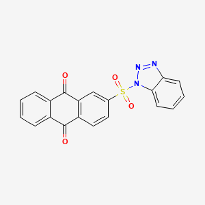 molecular formula C20H11N3O4S B11101601 2-(1H-benzotriazol-1-ylsulfonyl)anthracene-9,10-dione 