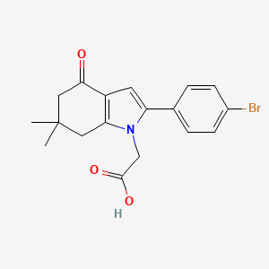 [2-(4-bromophenyl)-6,6-dimethyl-4-oxo-4,5,6,7-tetrahydro-1H-indol-1-yl]acetic acid