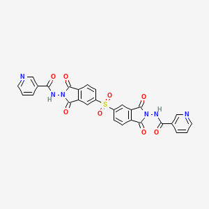 molecular formula C28H16N6O8S B11101670 N,N'-[Sulfonylbis(1,3-dioxo-1,3-dihydro-2H-isoindole-5,2-diyl)]dinicotinamide 