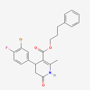 3-Phenylpropyl 4-(3-bromo-4-fluorophenyl)-2-methyl-6-oxo-1,4,5,6-tetrahydropyridine-3-carboxylate