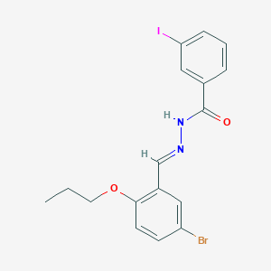 N'-[(E)-(5-bromo-2-propoxyphenyl)methylidene]-3-iodobenzohydrazide