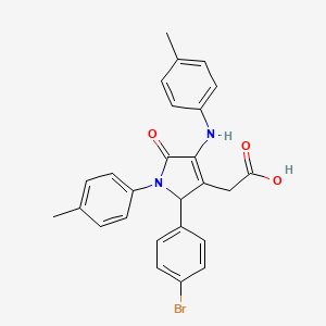 {2-(4-bromophenyl)-1-(4-methylphenyl)-4-[(4-methylphenyl)amino]-5-oxo-2,5-dihydro-1H-pyrrol-3-yl}acetic acid