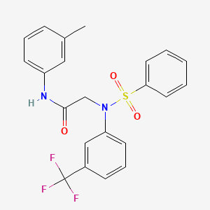 N-(3-Methylphenyl)-2-[(phenylsulfonyl)-3-(trifluoromethyl)anilino]acetamide