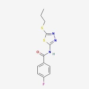 4-fluoro-N-[5-(propylsulfanyl)-1,3,4-thiadiazol-2-yl]benzamide