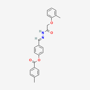 4-[(E)-{2-[(2-methylphenoxy)acetyl]hydrazinylidene}methyl]phenyl 4-methylbenzoate