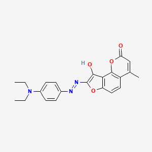 molecular formula C22H21N3O4 B11101768 (8Z)-8-{2-[4-(diethylamino)phenyl]hydrazinylidene}-4-methyl-2H-furo[2,3-h]chromene-2,9(8H)-dione 