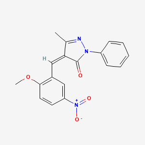 (4Z)-4-(2-methoxy-5-nitrobenzylidene)-5-methyl-2-phenyl-2,4-dihydro-3H-pyrazol-3-one