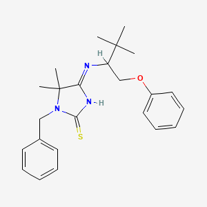 (4Z)-1-benzyl-4-[(3,3-dimethyl-1-phenoxybutan-2-yl)imino]-5,5-dimethylimidazolidine-2-thione