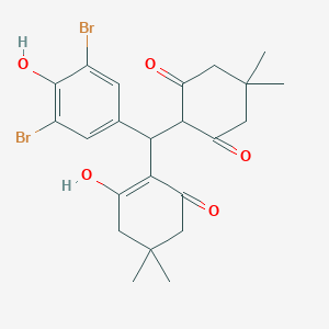 molecular formula C23H26Br2O5 B11101808 2-[(3,5-Dibromo-4-hydroxyphenyl)(2-hydroxy-4,4-dimethyl-6-oxocyclohex-1-en-1-yl)methyl]-5,5-dimethylcyclohexane-1,3-dione 